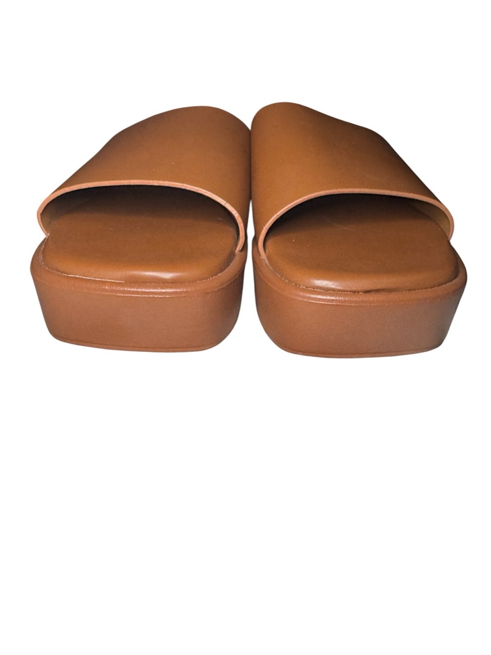 Pierre Dumas Tan Platform Slide Sandals - Picture 3 of 7